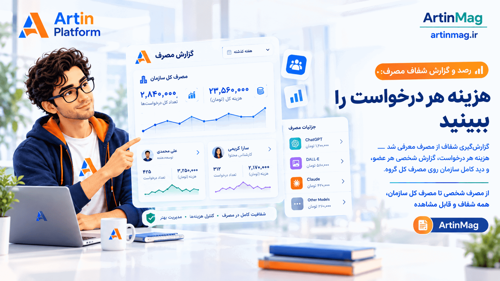 رصد و گزارش شفاف مصرف: هزینه هر درخواست را ببینید